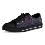 Triangle Ethnic Navajo Pattern Print Black Low Top Shoes