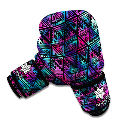 Triangle Ethnic Navajo Pattern Print Boxing Gloves