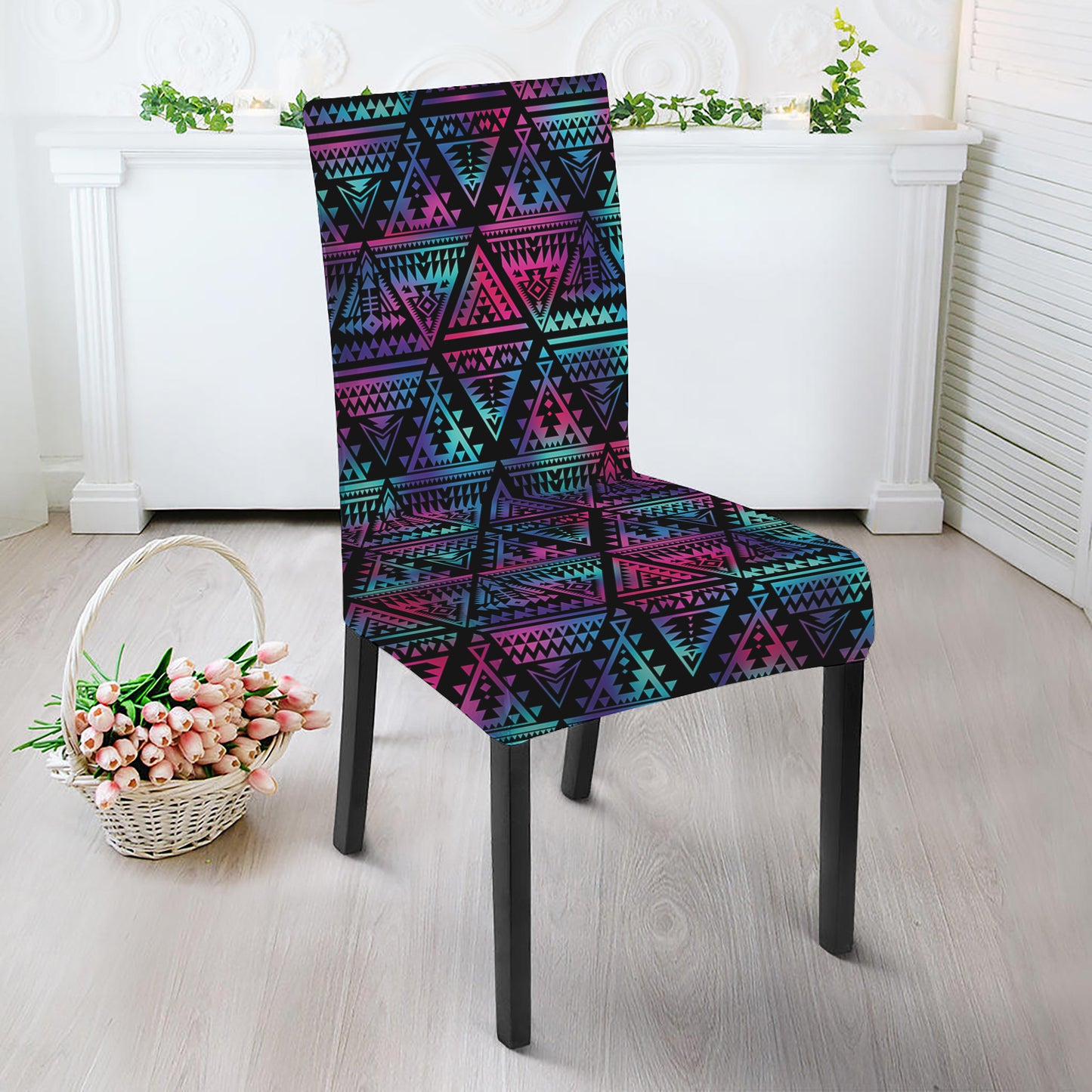 Triangle Ethnic Navajo Pattern Print Dining Chair Slipcover