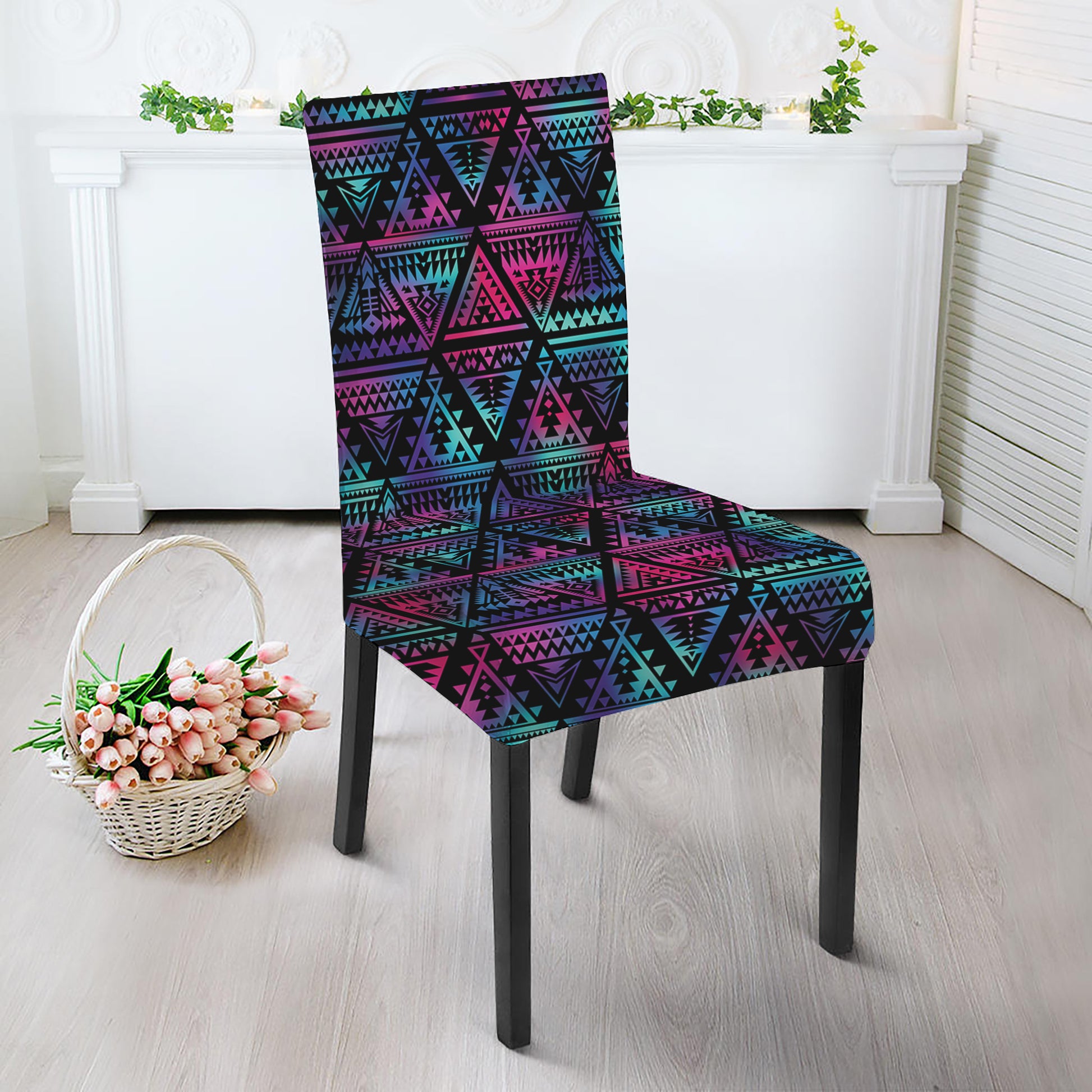 Triangle Ethnic Navajo Pattern Print Dining Chair Slipcover
