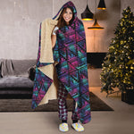 Triangle Ethnic Navajo Pattern Print Hooded Blanket