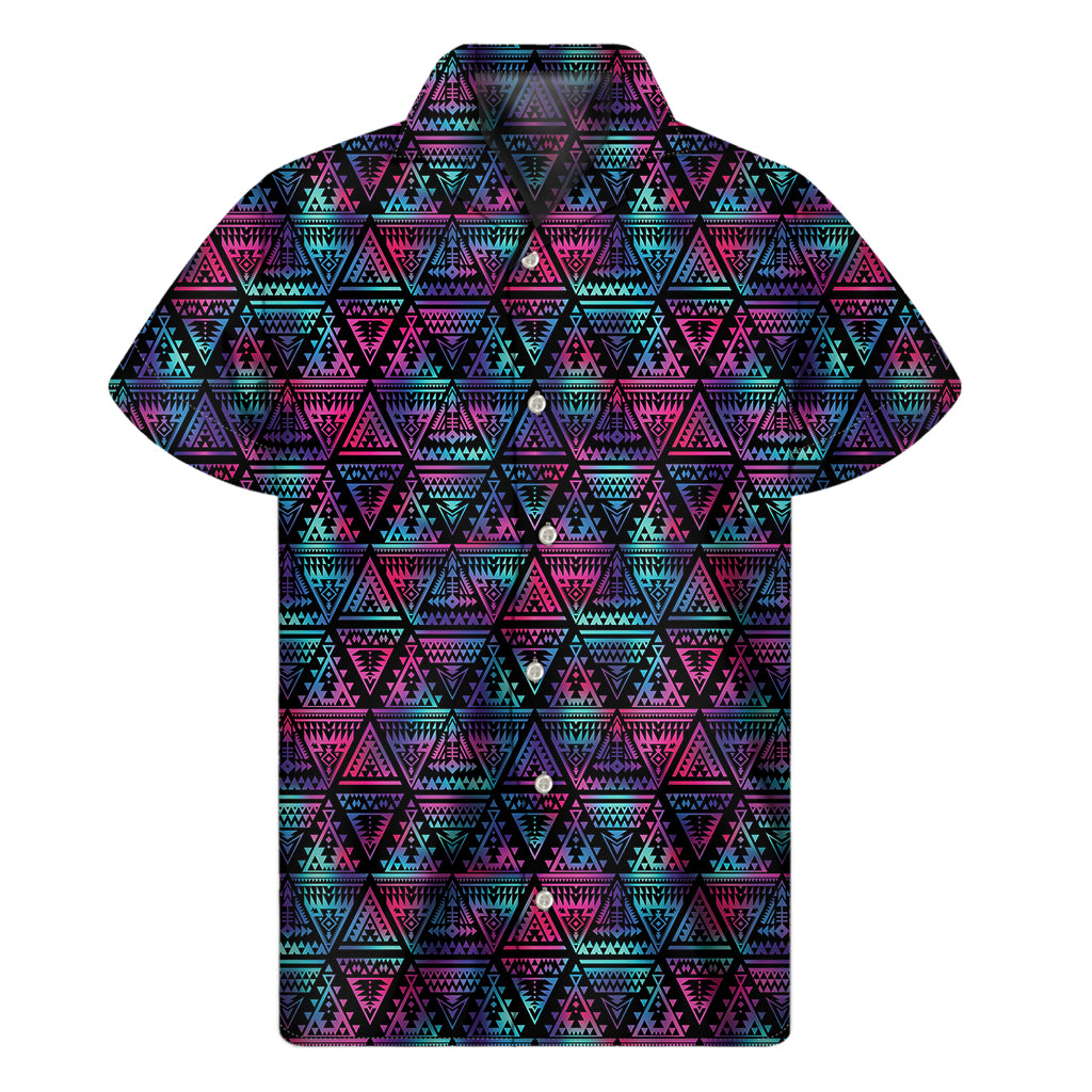Triangle Ethnic Navajo Pattern Print Men's Short Sleeve Shirt