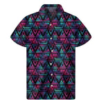 Triangle Ethnic Navajo Pattern Print Men's Short Sleeve Shirt