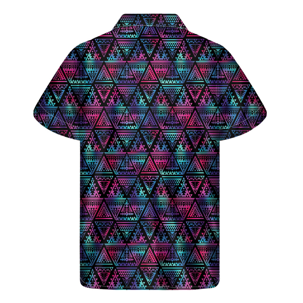 Triangle Ethnic Navajo Pattern Print Men's Short Sleeve Shirt