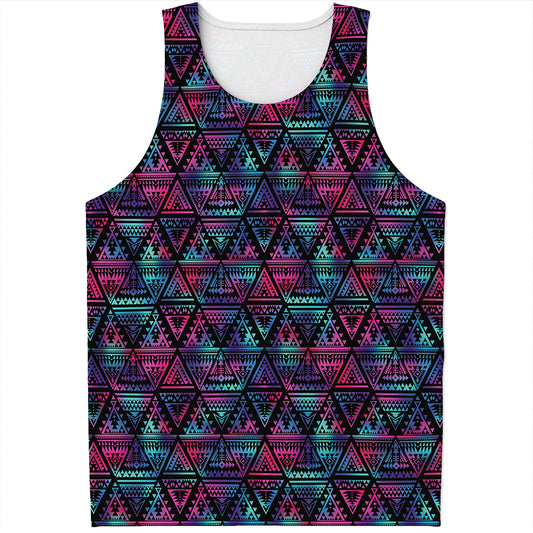 Triangle Ethnic Navajo Pattern Print Men's Tank Top
