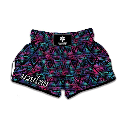 Triangle Ethnic Navajo Pattern Print Muay Thai Boxing Shorts