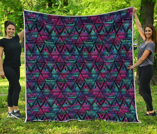 Triangle Ethnic Navajo Pattern Print Quilt