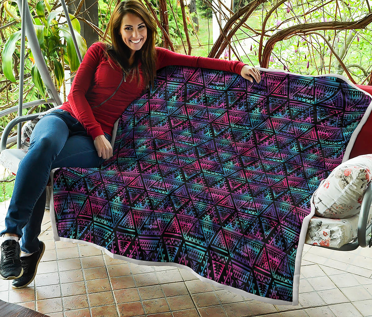 Triangle Ethnic Navajo Pattern Print Quilt