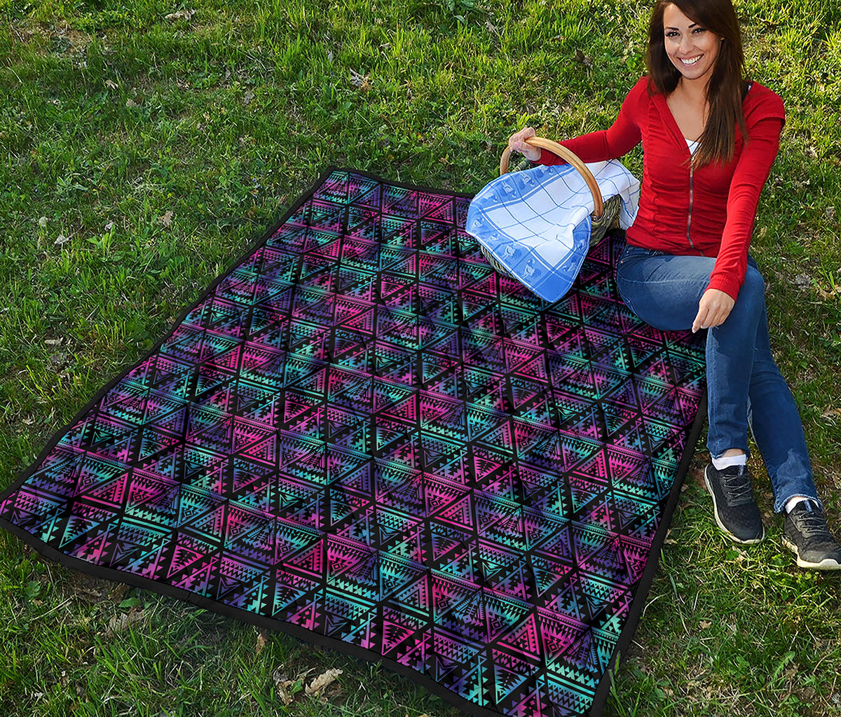Triangle Ethnic Navajo Pattern Print Quilt