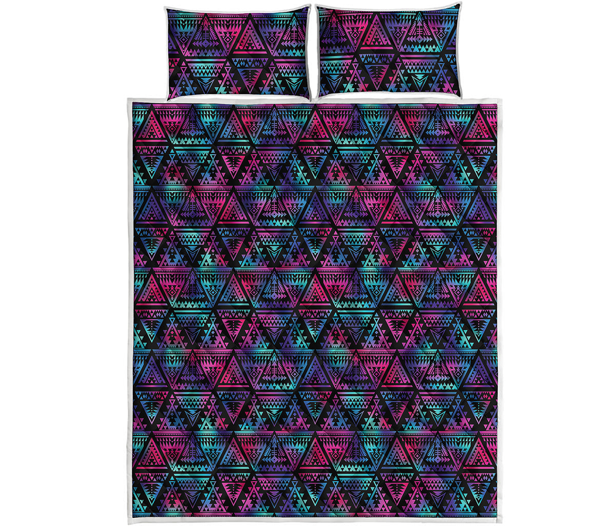 Triangle Ethnic Navajo Pattern Print Quilt Bed Set