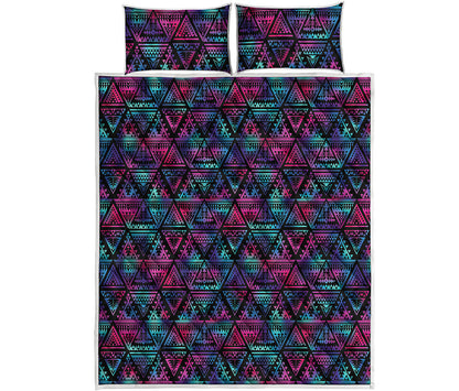 Triangle Ethnic Navajo Pattern Print Quilt Bed Set