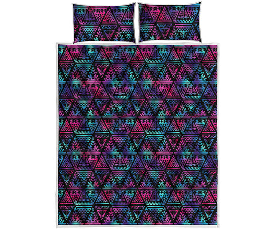 Triangle Ethnic Navajo Pattern Print Quilt Bed Set
