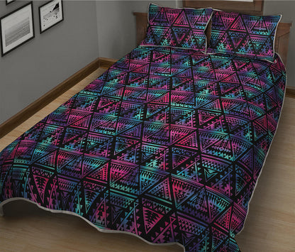 Triangle Ethnic Navajo Pattern Print Quilt Bed Set