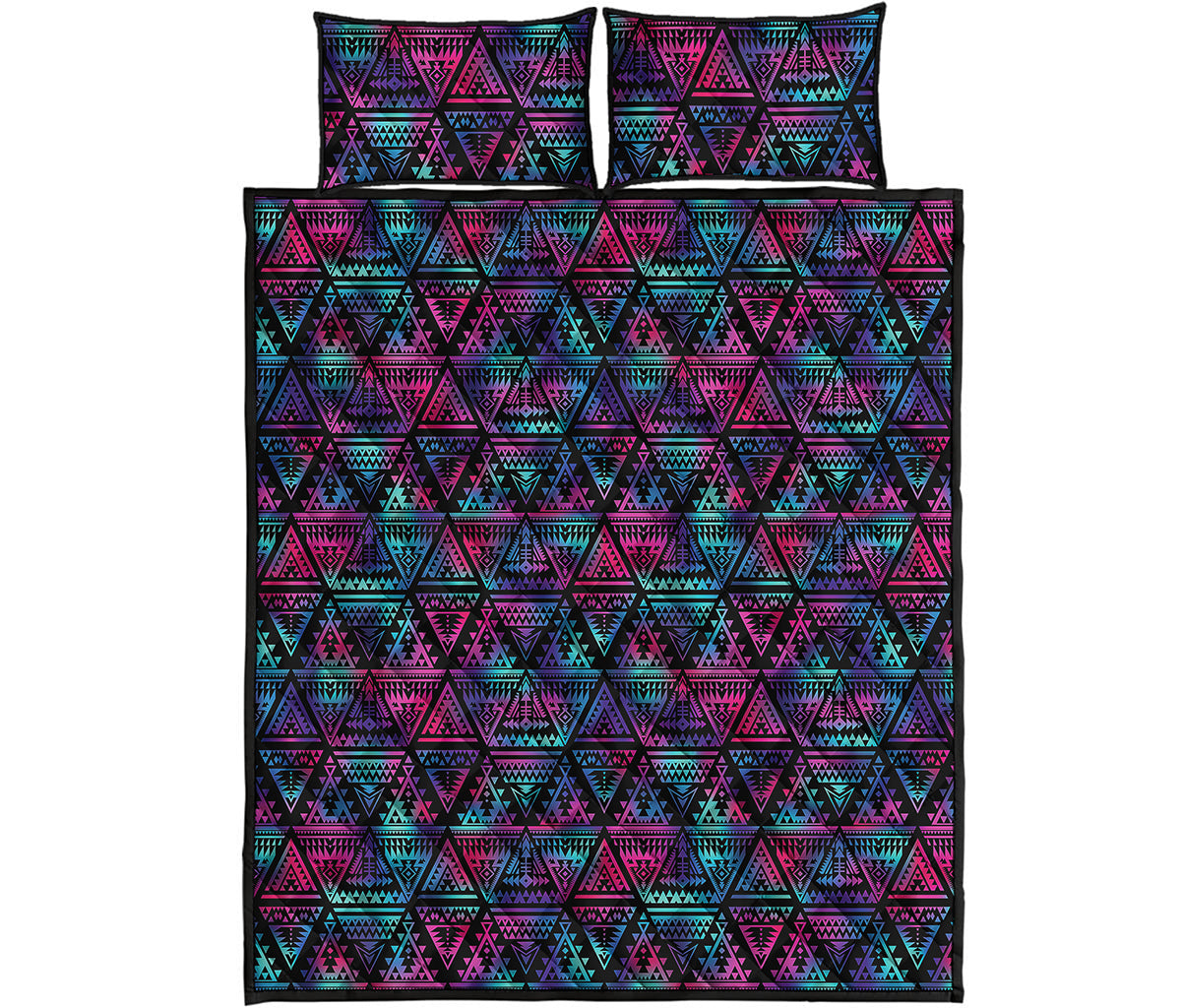 Triangle Ethnic Navajo Pattern Print Quilt Bed Set