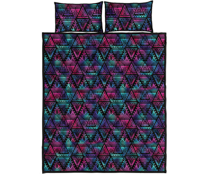 Triangle Ethnic Navajo Pattern Print Quilt Bed Set