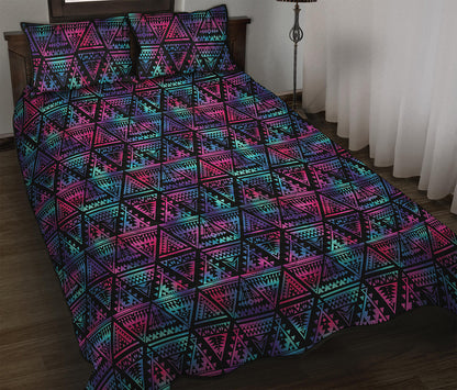 Triangle Ethnic Navajo Pattern Print Quilt Bed Set