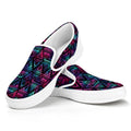 Triangle Ethnic Navajo Pattern Print White Slip On Sneakers