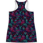 Triangle Ethnic Navajo Pattern Print Women's Racerback Tank Top