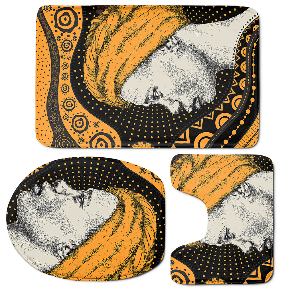 Tribal African Girl Print 3 Piece Bath Mat Set