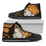 Tribal African Girl Print Black High Top Shoes