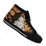 Tribal African Girl Print Black High Top Shoes