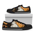 Tribal African Girl Print Black Low Top Sneakers