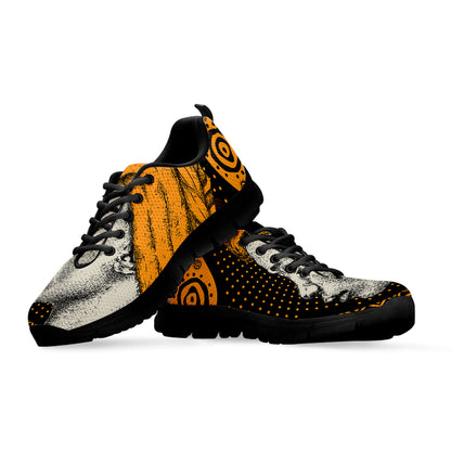 Tribal African Girl Print Black Sneakers