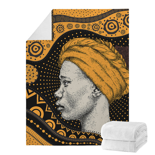 Tribal African Girl Print Blanket