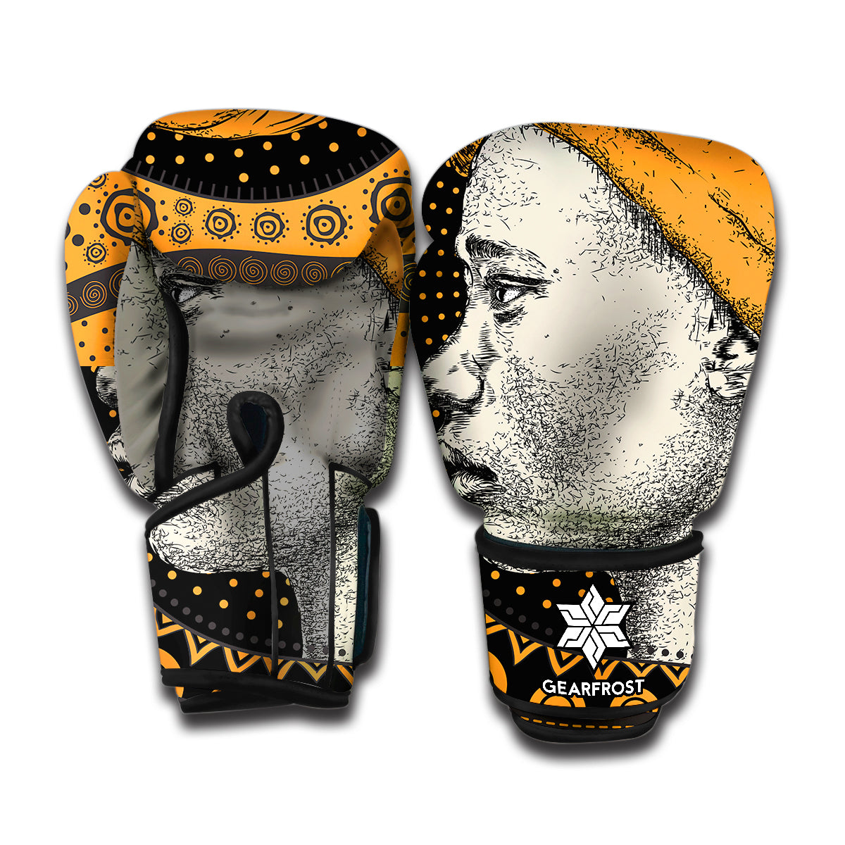 Tribal African Girl Print Boxing Gloves