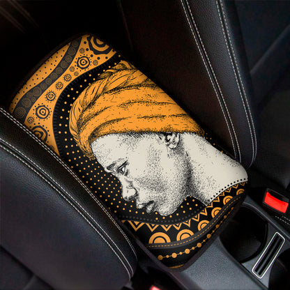 Tribal African Girl Print Car Center Console Cover