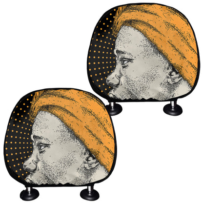 Tribal African Girl Print Car Headrest Covers