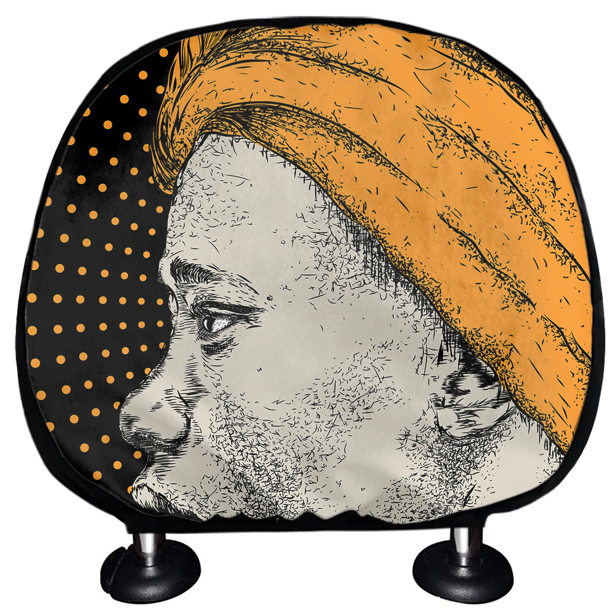 Tribal African Girl Print Car Headrest Covers