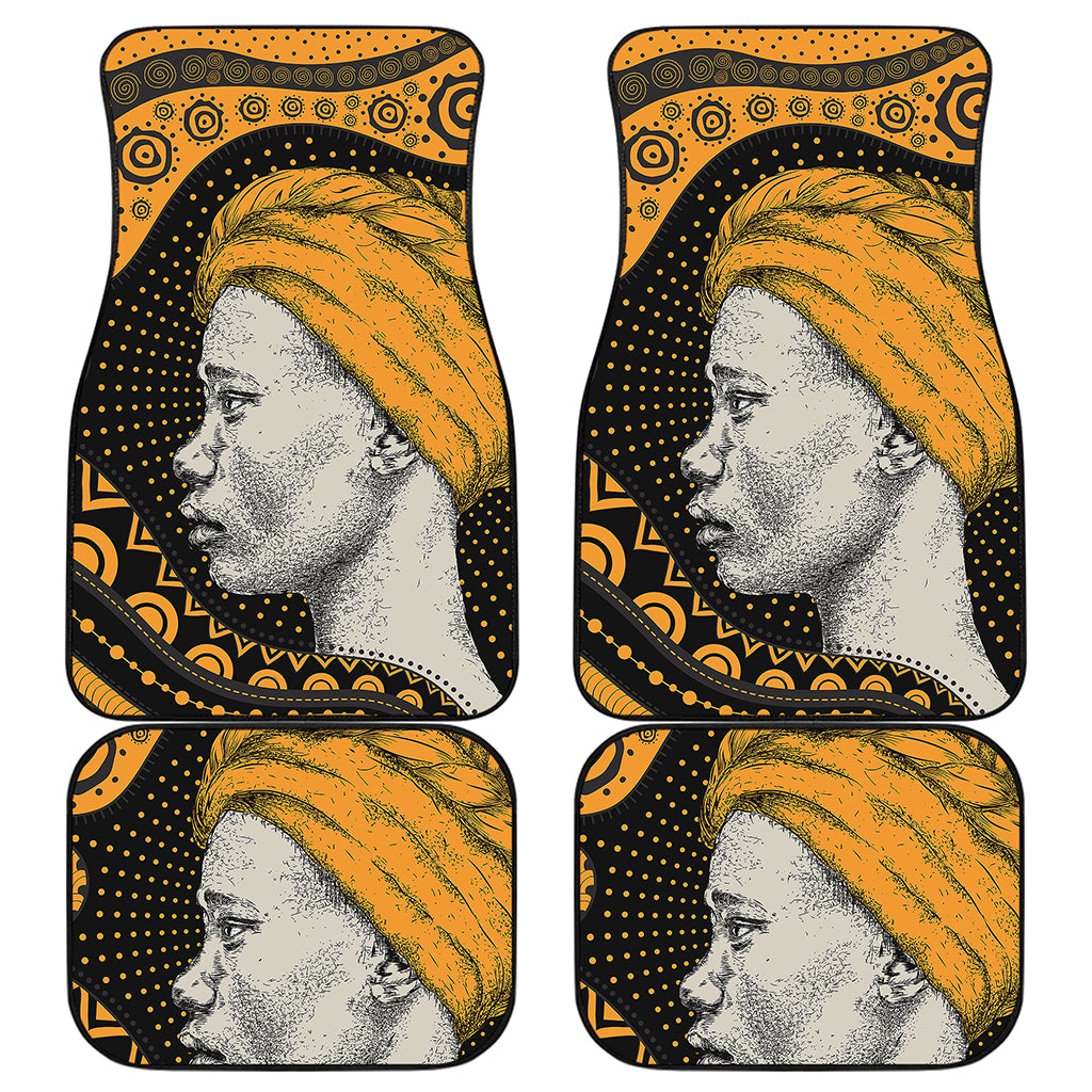 Tribal African Girl Print Front and Back Car Floor Mats