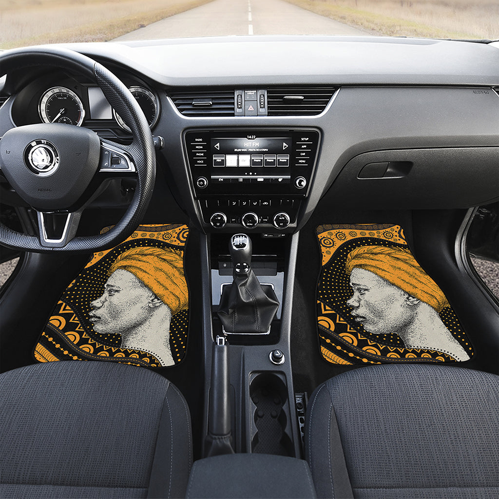 Tribal African Girl Print Front and Back Car Floor Mats