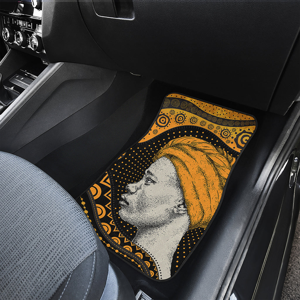 Tribal African Girl Print Front and Back Car Floor Mats