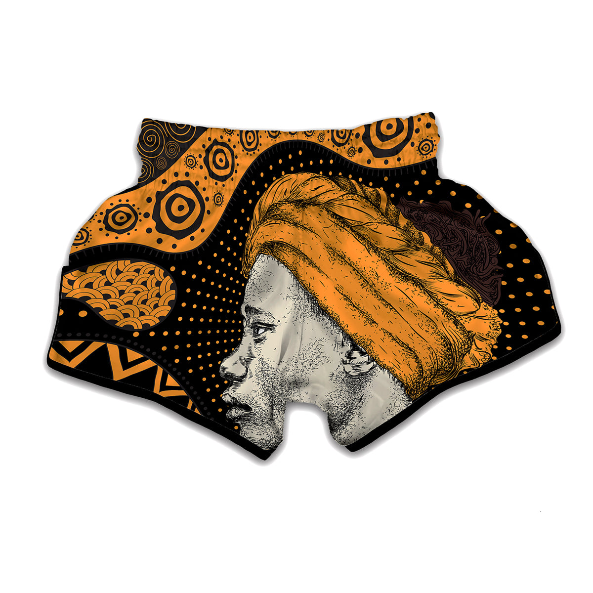 Tribal African Girl Print Muay Thai Boxing Shorts
