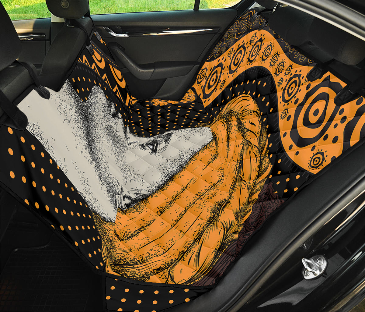 Tribal African Girl Print Pet Car Back Seat Cover