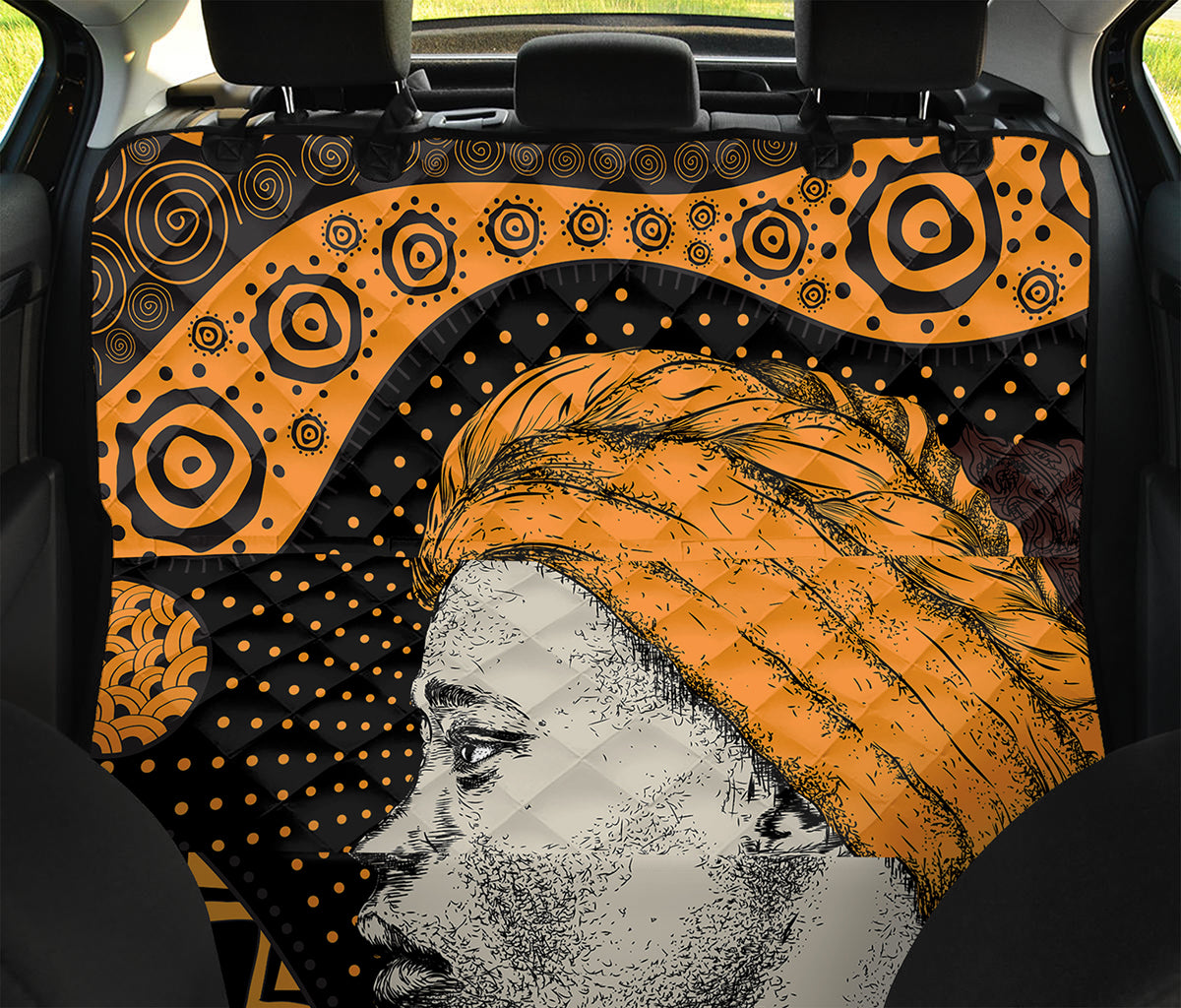 Tribal African Girl Print Pet Car Back Seat Cover