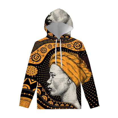 Tribal African Girl Print Pullover Hoodie