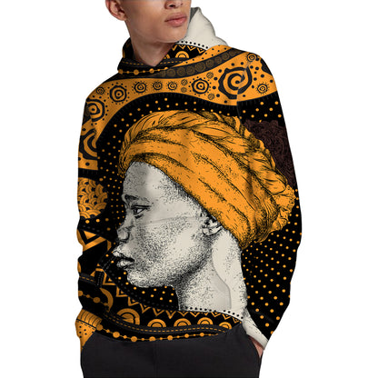 Tribal African Girl Print Pullover Hoodie