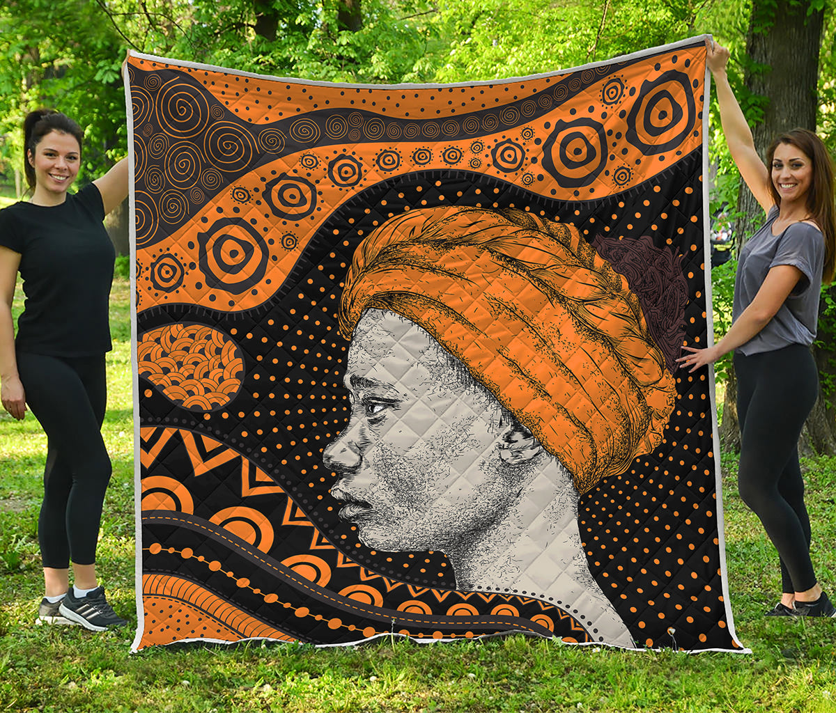 Tribal African Girl Print Quilt