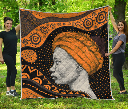 Tribal African Girl Print Quilt