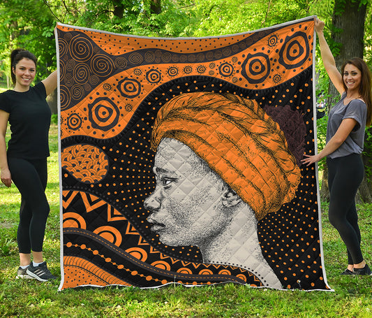 Tribal African Girl Print Quilt