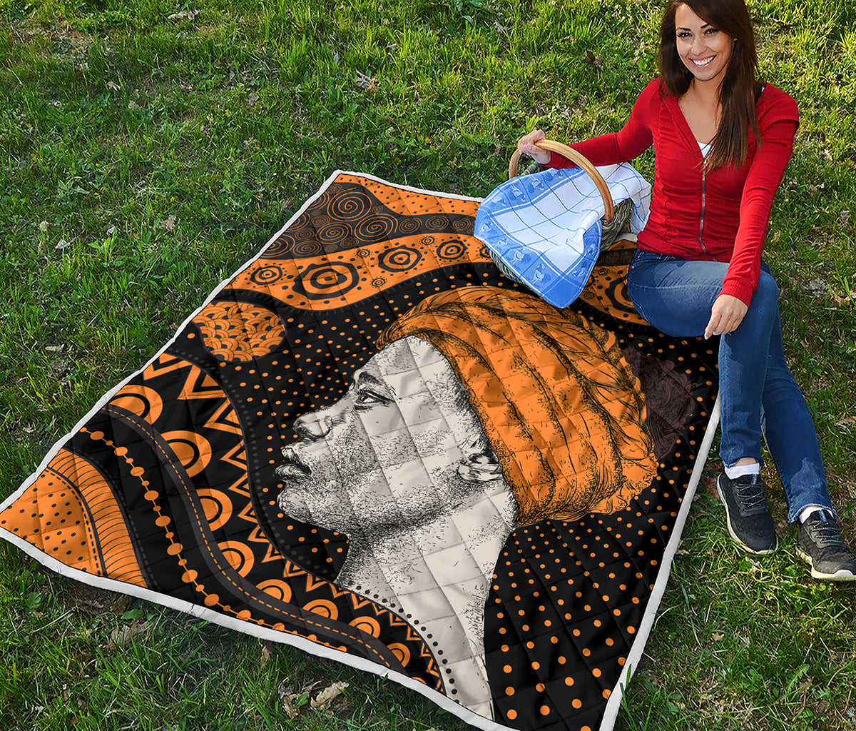 Tribal African Girl Print Quilt