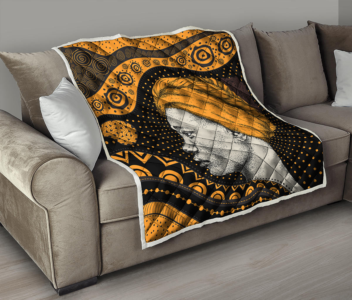 Tribal African Girl Print Quilt