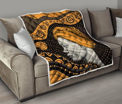 Tribal African Girl Print Quilt