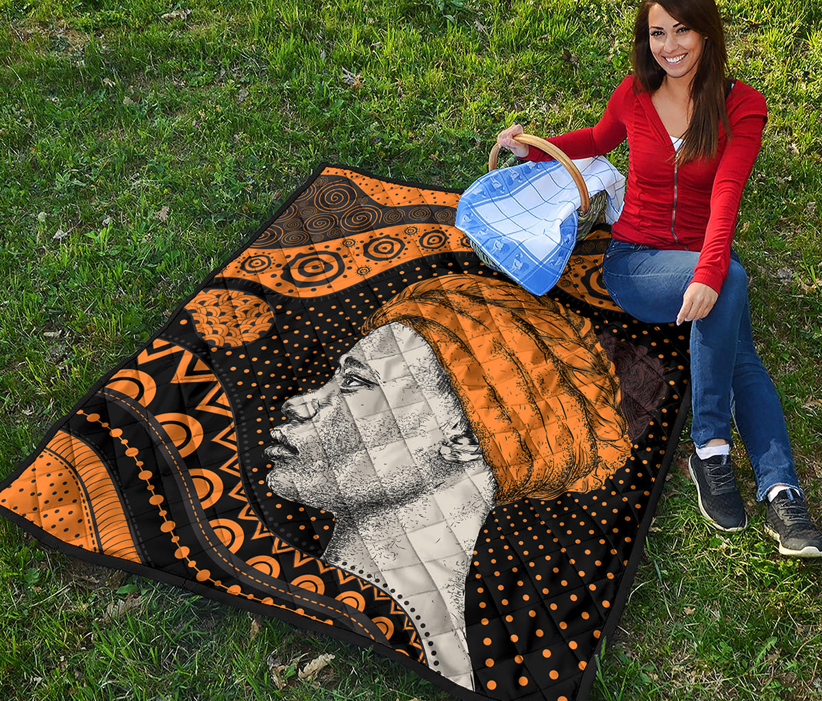 Tribal African Girl Print Quilt