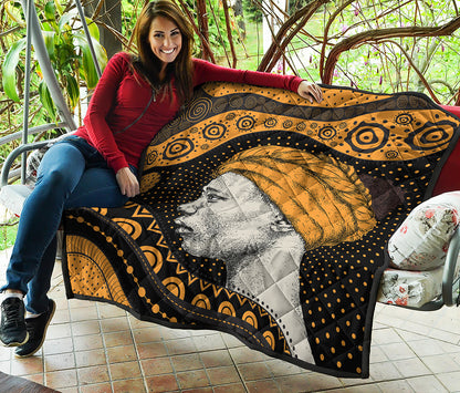 Tribal African Girl Print Quilt