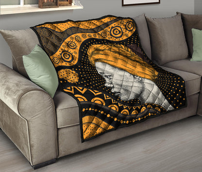 Tribal African Girl Print Quilt