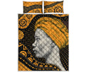 Tribal African Girl Print Quilt Bed Set